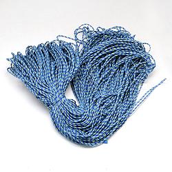 Cordes en polyester & spandex, 1 noyau interne, bleu royal, 2mm, environ 109.36 yards (100m)/paquet