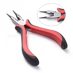 Carbon Steel Jewelry Pliers, Round Nose Pliers, Wire Cutter, Polishing, Gunmetal, 130x65x18mm