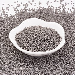 Cuentas de semillas japonesas toho, redondo, 11/0 opaco, gris, 2x1.5mm, agujero: 0.5 mm, aproximamente 933 unidades / 10 g