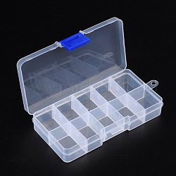 Пластик прозрачный чехол для хранения бисера коробка дисплея, контейнеры для хранения бисера, с регулируемыми перегородками съемный решетчатый отсек, 7x13x2.3 см