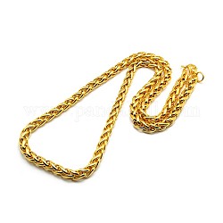 Fashionable 304 Stainless Steel Wheat Chain Necklaces for Men, with Lobster Claw Clasps, Golden, 23.62 inch(60cm)x6mm