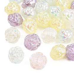 Perles acryliques plaquées, nacré, fleur, couleur mixte, 15.5x16x14mm, Trou: 2mm