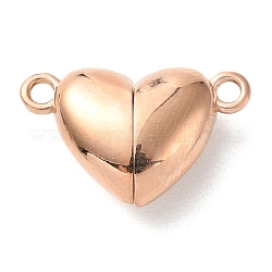 Ионное покрытие (ip) 303 магнитная застежка из нержавеющей стали, сердце, розовое золото , 10.5x16x5 мм, отверстие : 1.5 мм