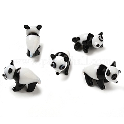 Handgefertigte Bunte Malerei-Wohndekorationen, 3D-Panda-Ornamente zum Verschenken, weiß, 27~28x13~14x19.5~20 mm