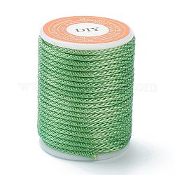 Cordons tressés en polyester, pour la fabrication de bijoux, vert de mer moyen, 1.5mm, environ 4.37 yards (4 m)/rouleau