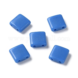 Breloques coulissantes en acrylique opaque, carrée, Dodger bleu, 5.2x5.2x2mm, Trou: 0.8mm