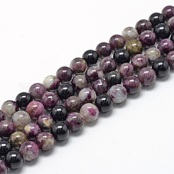 Chapelets de perles en tourmaline naturelle, grade AB, ronde, 11~12mm, Trou: 1mm, Environ 32~35 pcs/chapelet, 15.7 pouce