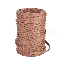 Cuerdas de papel para la fabricación de joya de diy, con alambre de hierro en el interior, camello, 3.8x2mm, aproximamente 50 m / rollo