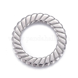304 Edelstahl verbindet Ringe, Laserschnitt, strukturiert, runden Ring, Edelstahl Farbe, 18x1 mm, Innendurchmesser: 12 mm