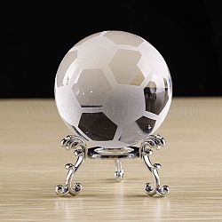 Display a sfera in vetro con sfera di cristallo da calcio con supporto, per la decorazione domestica, chiaro, 60mm