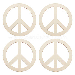 OLYCRAFT 4Pcs Unfinished Wood Pieces 11.8 Inch Peace Sign Wood Pieces Cutout Unfinished Wood Undyed Wood Peace Sign Slices Blank Wood Slices for DIY Crafts Wall Decoration Pendants