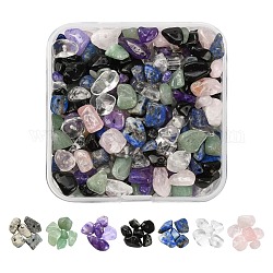 7 Style Natural Mixed Gemstone Chip Beads, 5~8x5~8mm, Hole: 1mm, about 100g/box