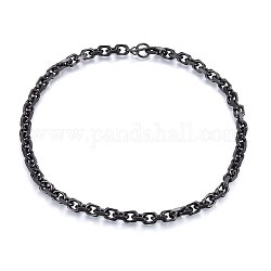 304 из нержавеющей стали кабель цепи ожерелья, с Переключить застежками, металлический черный, 23.62 дюйм (60 см), 9.5 мм