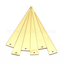 Colgantes de latón, Sin cadmio y níque y plomo, triángulo, real 18k chapado en oro, 51x8x1mm, agujero: 1 mm