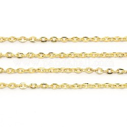Iron Flat Cable Chains, Unwelded, Light Gold, 3x2x0.5mm