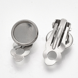 201 risultati di orecchini a clip in acciaio inossidabile, rotondo e piatto, colore acciaio inossidabile, 18x11.5x7mm, Foro: 3 mm, vassoio: 10mm
