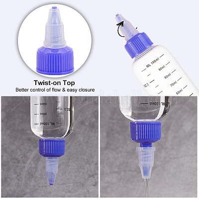 Wholesale BENECREAT 10 Pack 100ml/3.4 oz Plastic Squeeze Bottles with Scale  PET Transparent Blue Twist Cap Bottles Graduated Squeeze Dispensing Bottles  for Ink Liquid 