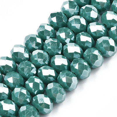 Chapelets de perles en verre électroplaqué&nbsp;EGLA-A044-P8mm-A09-1