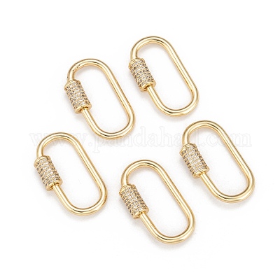 Oval Carabiner lock clasp. Mixed Metals, Brass Carabiner Screw