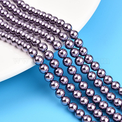 Peinture au four brins de perles de verre nacré&nbsp;HY-N002-5mm-A14-1