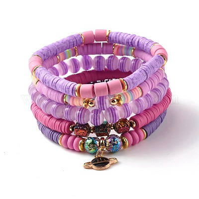 24 Boho Bracelets Wood Beads Mix Stretch Jewelry Gifts Sales Bulk Lot of 24