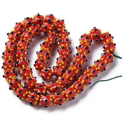 Undurchsichtige handgefertigte holprige Bunte Malerei-Perlenstränge&nbsp;LAMP-T007-18-A05-1