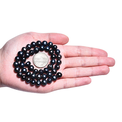 Perle D Perle D'acqua Dolce Nere Da 8-9 Mm,flo D Perle Barocche - Foto 6