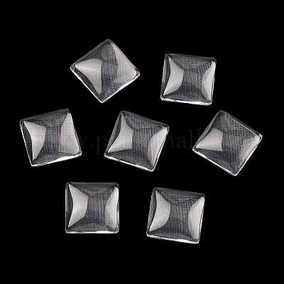 Transparentem Glas Quadrat Cabochon&nbsp;GGLA-S022-10mm-1