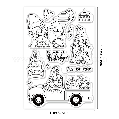 GLOBLELAND Happy Birthday Words Clear Stamps Silicone Stamp Cards