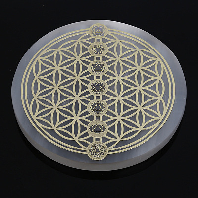 Sottobicchiere in selenite naturale&nbsp;PW-WG42610-08-1