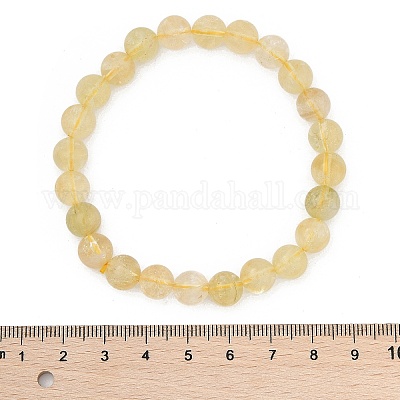 Bracciali perline stirata citrino naturale&nbsp;BJEW-I253-8mm-21-1