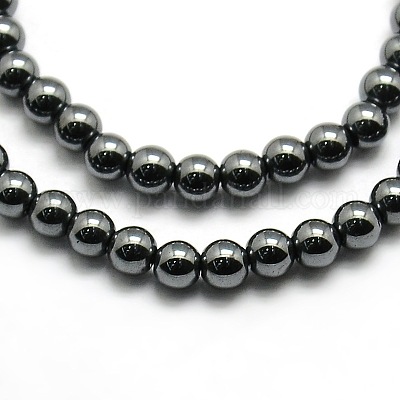 Wholesale Grade AAA Magnetic Synthetic Hematite Round Bead Strands 