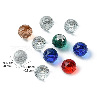 Facettiert rund Glas Cabochons&nbsp;GGLA-YW001-13B-1