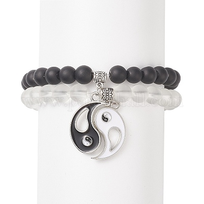 Matching Couple Bracelets Yin Yang Charm