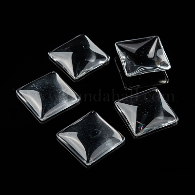 Transparentem Glas Quadrat Cabochon&nbsp;GGLA-A001-25mm-1
