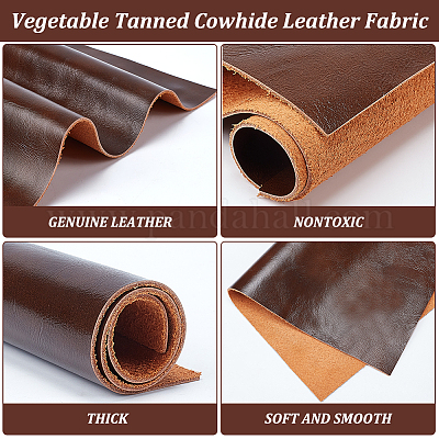 Wholesale OLYCRAFT 11.8x11.8 Leather Sheets Tooling Leather Square  Cowhide Leather Sheets for Crafts Genuine Leather 1.5mm Thick for Crafts  Tooling Sewing Hobby Wallet Workshop - Coconut Brown 