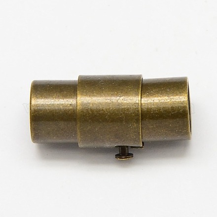 真鍮製ロッキングチューブマグネットクラスプ  コラム  アンティークブロンズ  18x10mm  穴：8mm KK-Q089-AB-1