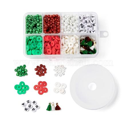 3 colores 1155 piezas diy tema de navidad pulseras elásticas que hacen kits DIY-LS0001-22B-1