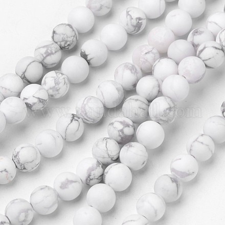 Chapelets de perles en howlite naturelle G-D809-16-6mm-1