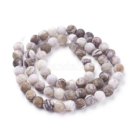 Chapelets de perles en bois pétrifié amérique naturelle G-P430-03-B-1