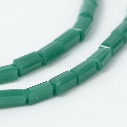 Faceted Rectangle Glass Beads Strands GLAA-J065-B14-1