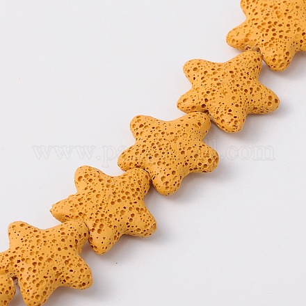 Star Synthetic Lava Rock Beads Strands G-N0099-13-1
