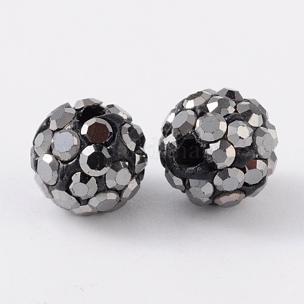 Grade A Rhinestone Pave Disco Ball Beads RB-Q101-2-1