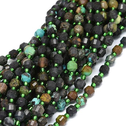 Brins de perles turquoises africaines naturelles (jaspe) G-O201B-31-1