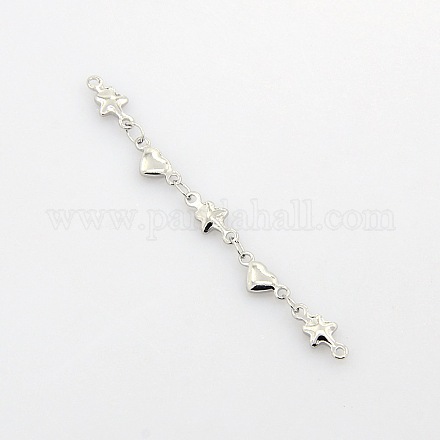 Handmade 304 Stainless Steel Star and Heart Link Chains CHS-A004-04-1