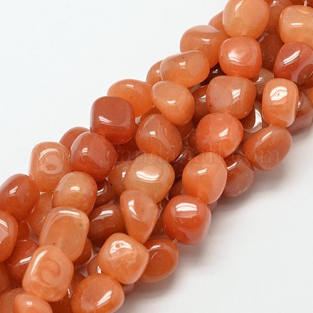 Dyed Natural Red Aventurine Nuggets Beads Strands G-P092-27-1