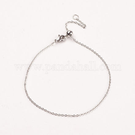 304 Stainless Steel Cable Chain Bracelet Making MAK-K010-12P-1