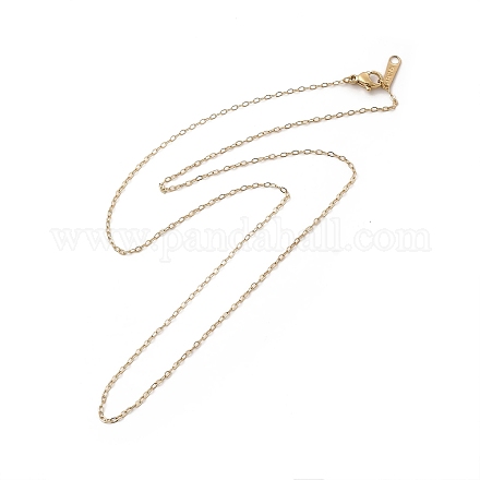 Ion Plating(IP) 304 Stainless Steel Cable Chain Necklace for Women NJEW-G097-15G-1
