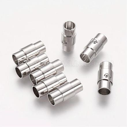 Brass Locking Tube Magnetic Clasps KK-E567-P-1