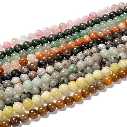 Chapelets de perles en pierre gemme naturelle G-F591-03M-8mm-1